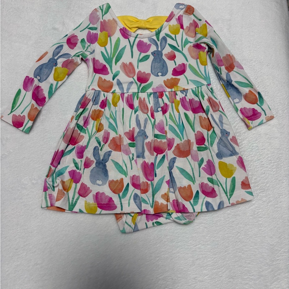 Little Sleepies Garden Hop Bow Back Skater Dress | 3–6 Months | NWT
